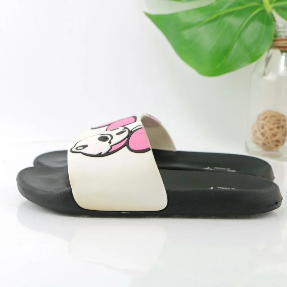 Disney Girls Mickey Mouse Sandal Size‎ 5 Slide Black Pink Rubber Beach Waterpark